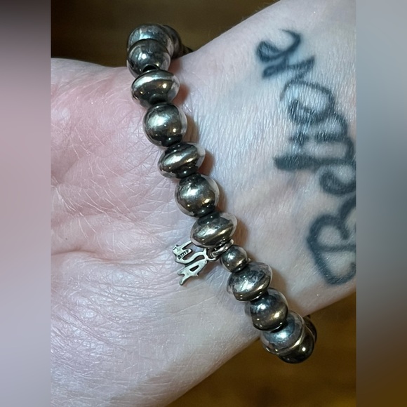 American West Carolyn Pollack Sterling Silver NavajoBeads Style Stretch Bracelet - Picture 10 of 16